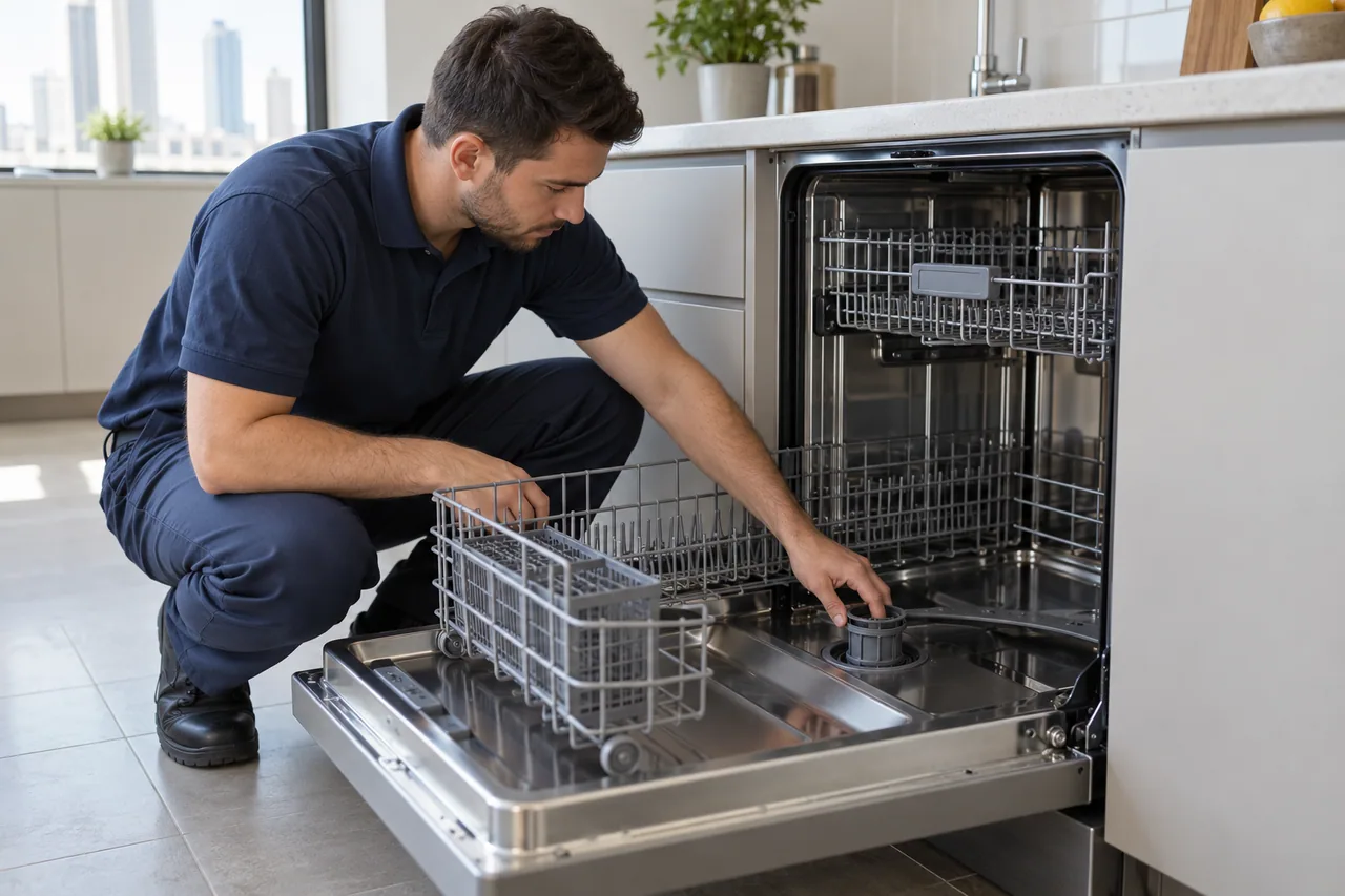 Dishwasher inspection illustration
