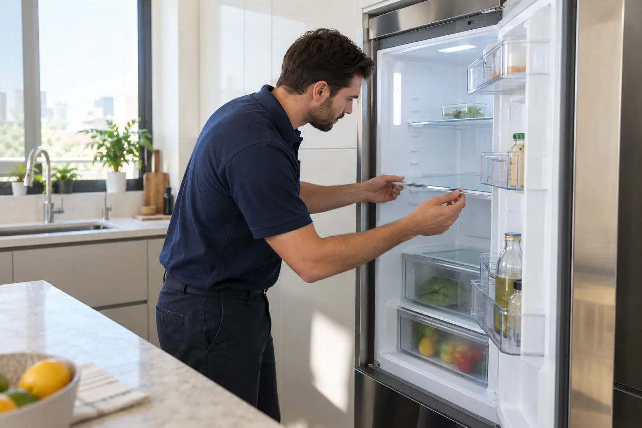 Refrigerator inspection illustration